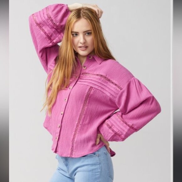 Free People Summer Stars Button Up Shirt Size XS - Picture 2 of 12